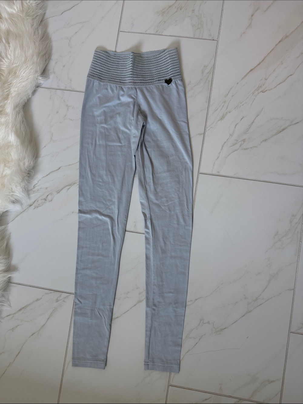 Cute Booty Lounge Light Blue Ribbed Waist Leggings